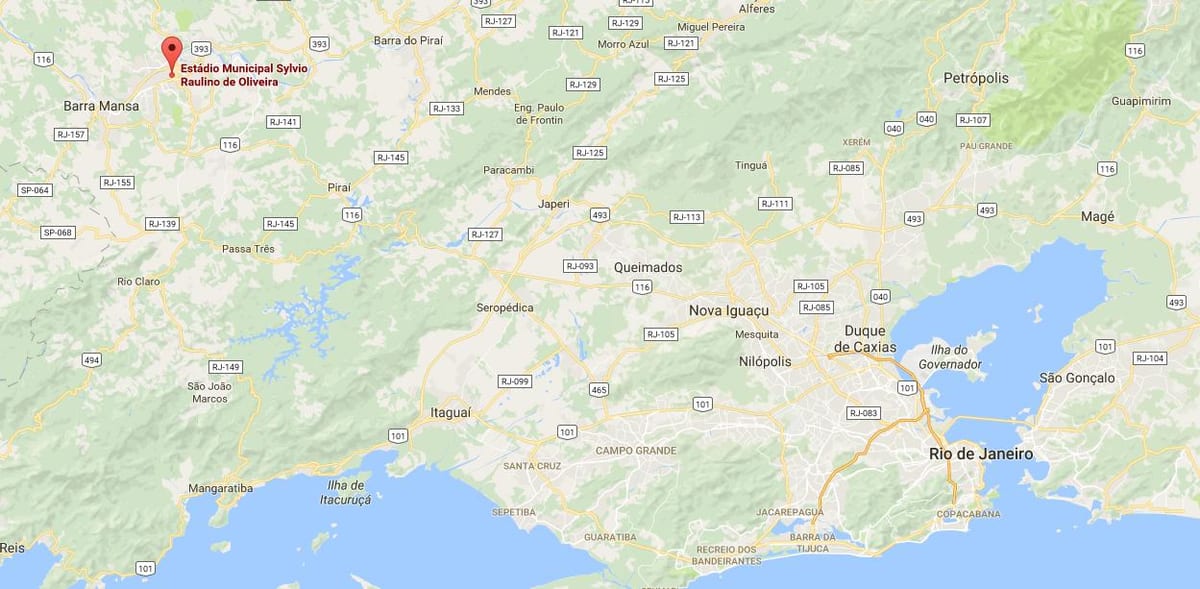 Mapa stadionu Raulino de Oliveira