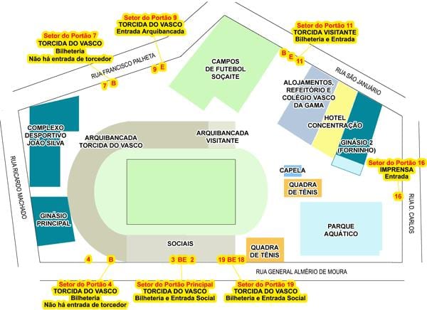 Mapa stadion São Januário