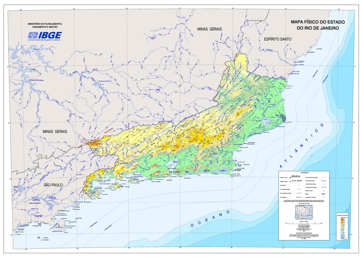 Mapa topografické Rio de Janeiro