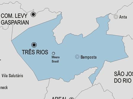 Mapa Três Rios obce