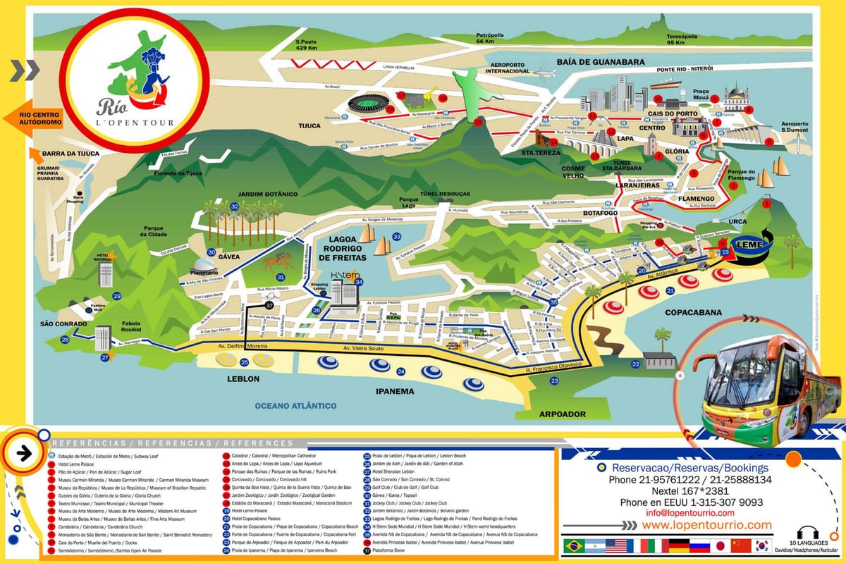 Mapa Turistický Autobus Rio de Janeiro