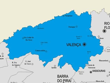 Mapa Valença obce