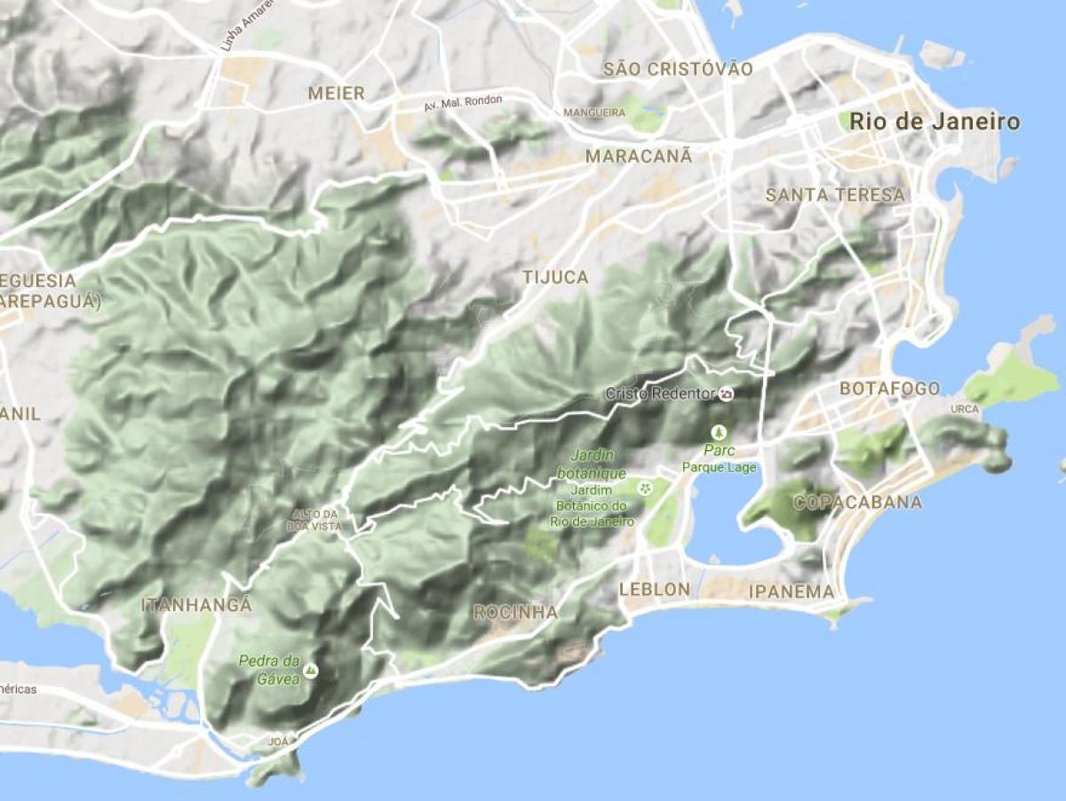 Mapa reliéfu Rio de Janeiro