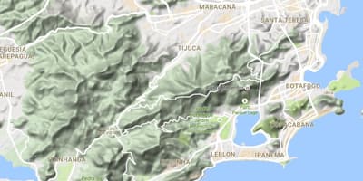 Mapa reliéfu Rio de Janeiro