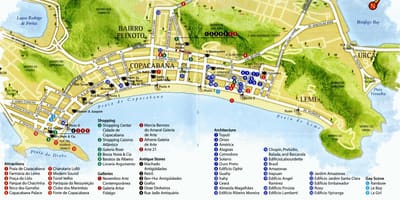 Mapa Copacabana beach