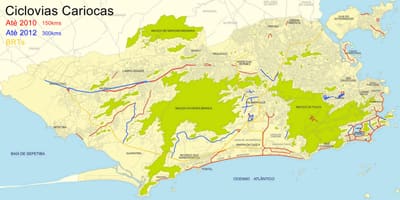 Mapa cyklistických stezek Rio de Janeiro