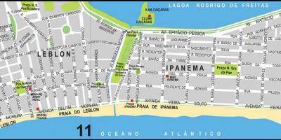 Mapa Ipanema beach