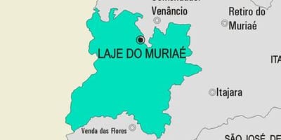 Mapa Laje dělat Muriaé obce