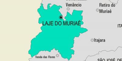 Mapa Laje dělat Muriaé obce