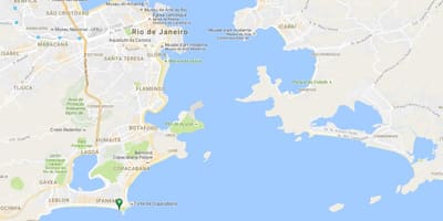 Mapa pláž Arpoador