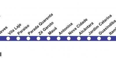 Mapa Rio de Janeiro metra - Linka 3 (modrá)