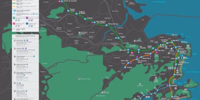 Mapa Rio de Janeiro transporty