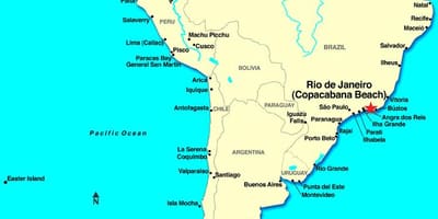 Mapa Rio de Janeiro v Jižní Americe