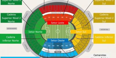 Mapa stadionu Maracanã secteurs