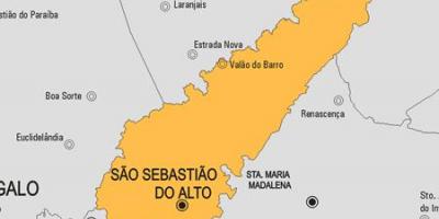 Mapa São Sebastião dělat Alto obce