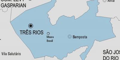 Mapa Três Rios obce